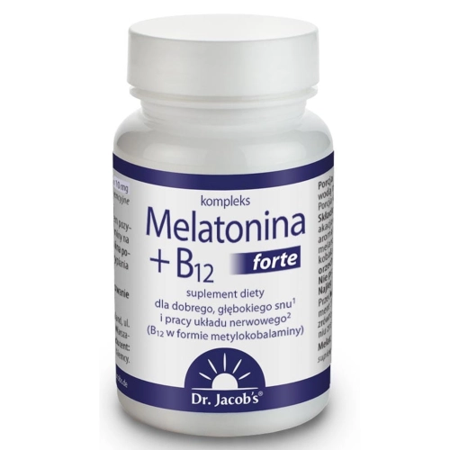 Melatonina + Witamina B12 Forte 90 Tabletek - Dr Jacob's