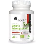 Aliness Ashwagandha 5% Organic Undra Ksm-66 200Mg 100 Kapsułek Vege