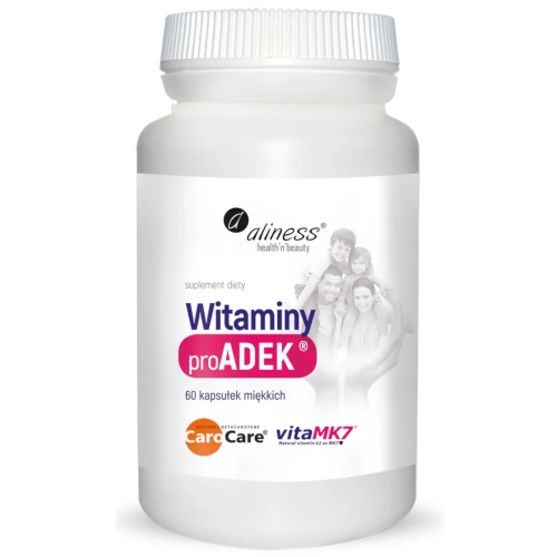 Aliness ProADEK – Naturalne Witaminy A, D3, E, K2 – 60 kapsułek